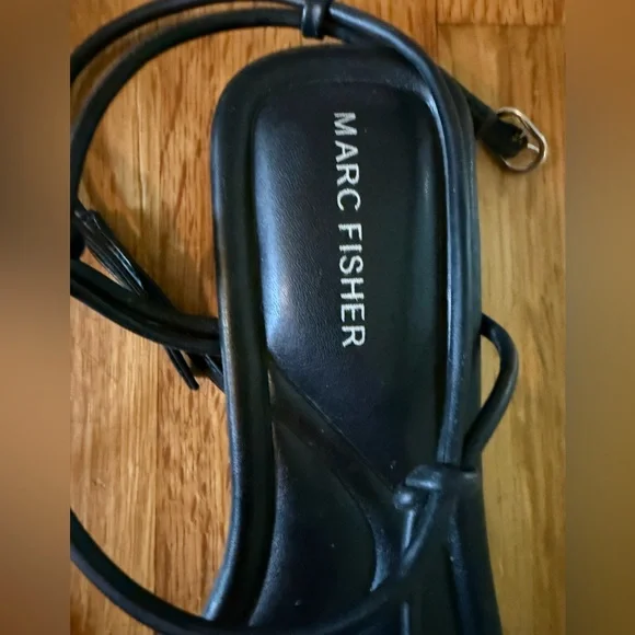 Marc Fisher Black Leather Sandals - Picture 2 of 3